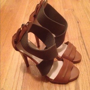 C’N’C costume national canvas and leather sandals.